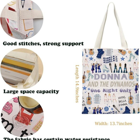 Musical-Inspired Canvas Tote Bag Music Lover Gift Dancing Unisex Utility - Picture 2 of 6